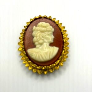 Vintage Cameo Brooch Scarf Clip